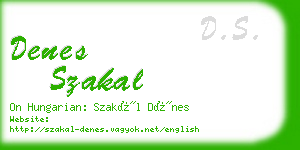 denes szakal business card